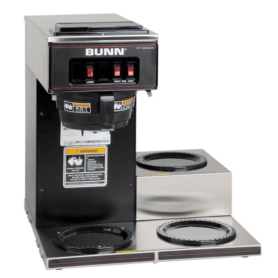 Bunn VP17-3 Pourover Coffee Brewer 3 Lower Warmers Stainless 13300.0003